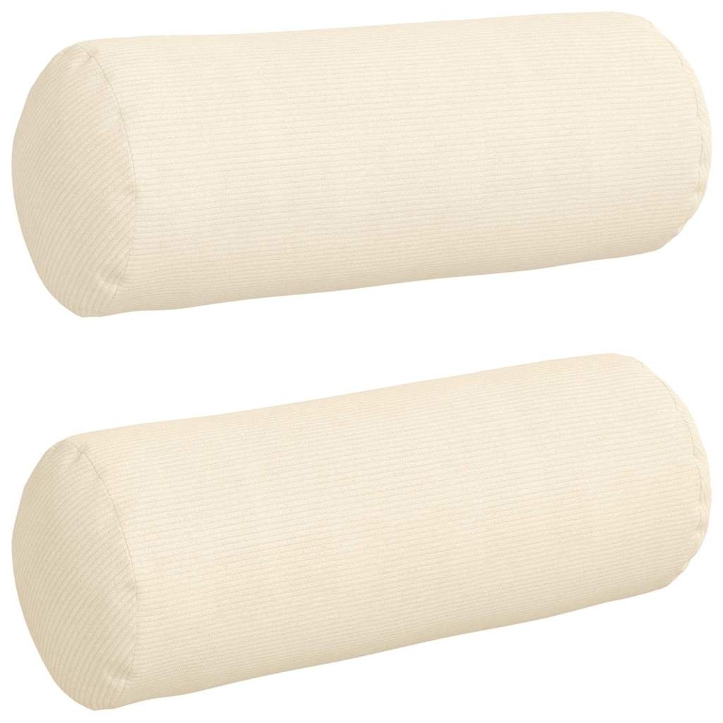 VidaXL Bolster Kussens 2 pcs Crème Ø 25 x 70 cm Katoen Stof