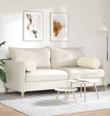 VidaXL Bolster Kussens 2 pcs Crème Ø 25 x 70 cm Katoen Stof