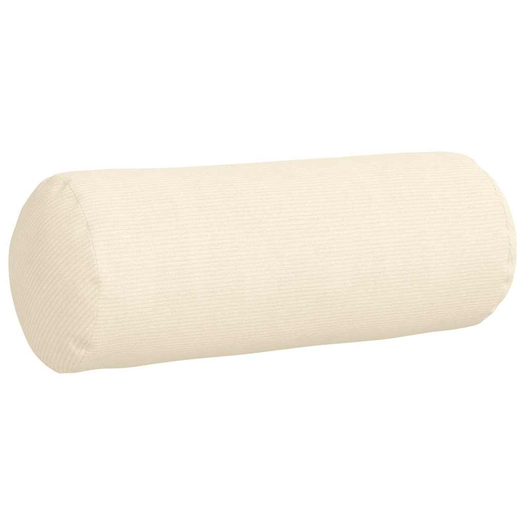 VidaXL Bolster Kussens 2 pcs Crème Ø 25 x 70 cm Katoen Stof