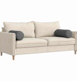 VidaXL Bolster Kussens 2 pcs Donkergrijs Ø 25 x 70 cm Katoen Stof