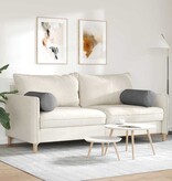 VidaXL Bolster Kussens 2 pcs Donkergrijs Ø 25 x 70 cm Katoen Stof