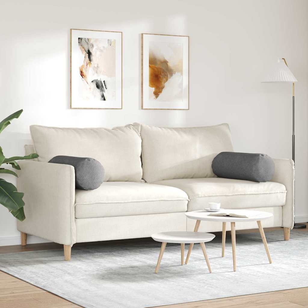 VidaXL Bolster Kussens 2 pcs Donkergrijs Ø 25 x 70 cm Katoen Stof