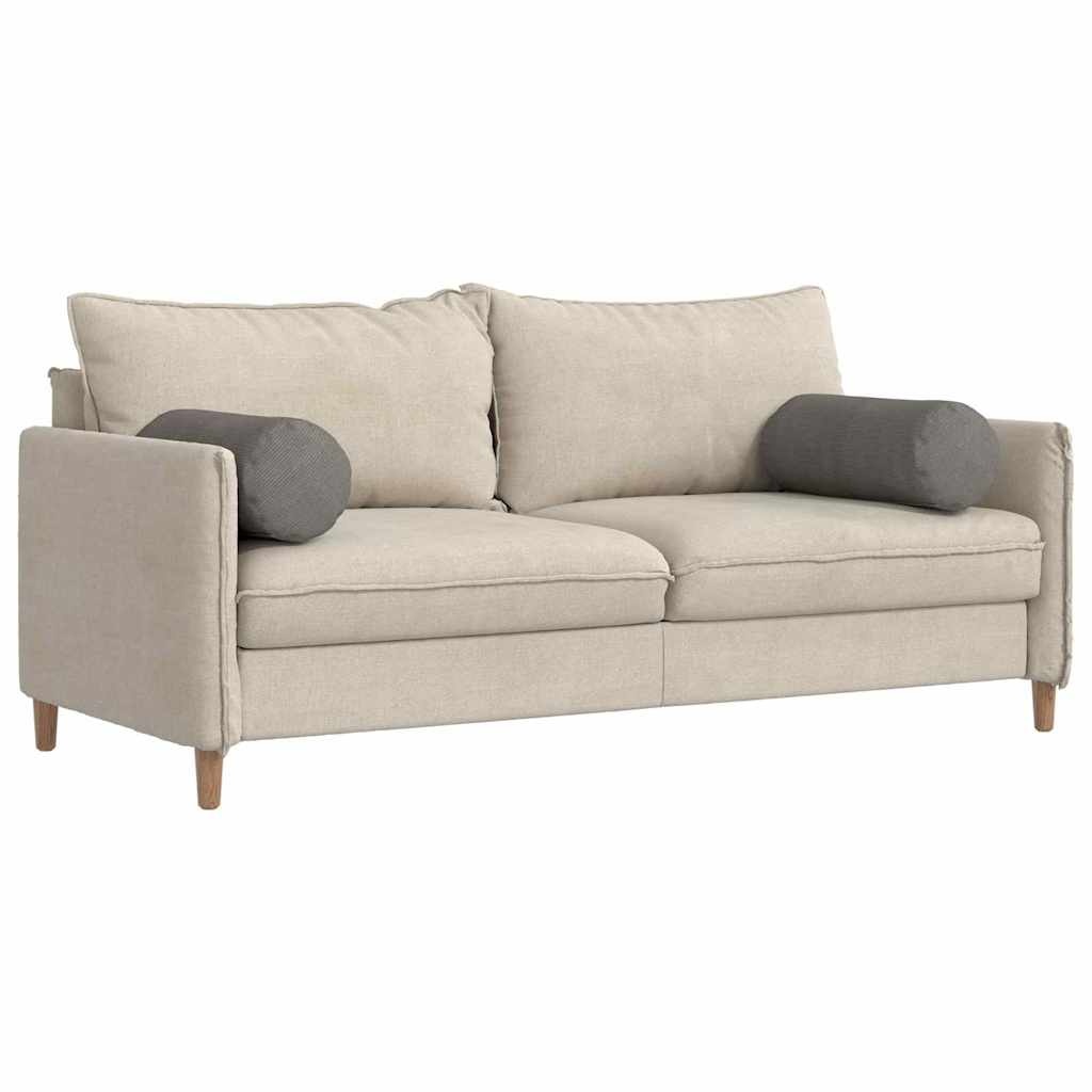 VidaXL Bolster Kussens 2 pcs Lichtgrijs Ø 25 x 70 cm Katoen Stof