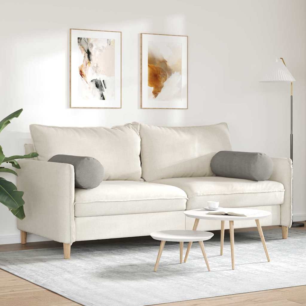 VidaXL Bolster Kussens 2 pcs Lichtgrijs Ø 25 x 70 cm Katoen Stof