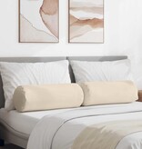 VidaXL Bolster Kussens 2 pcs Beige Ø 25 x 70 cm Microvezel Stof