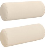VidaXL Bolster Kussens 2 pcs Beige Ø 25 x 70 cm Microvezel Stof