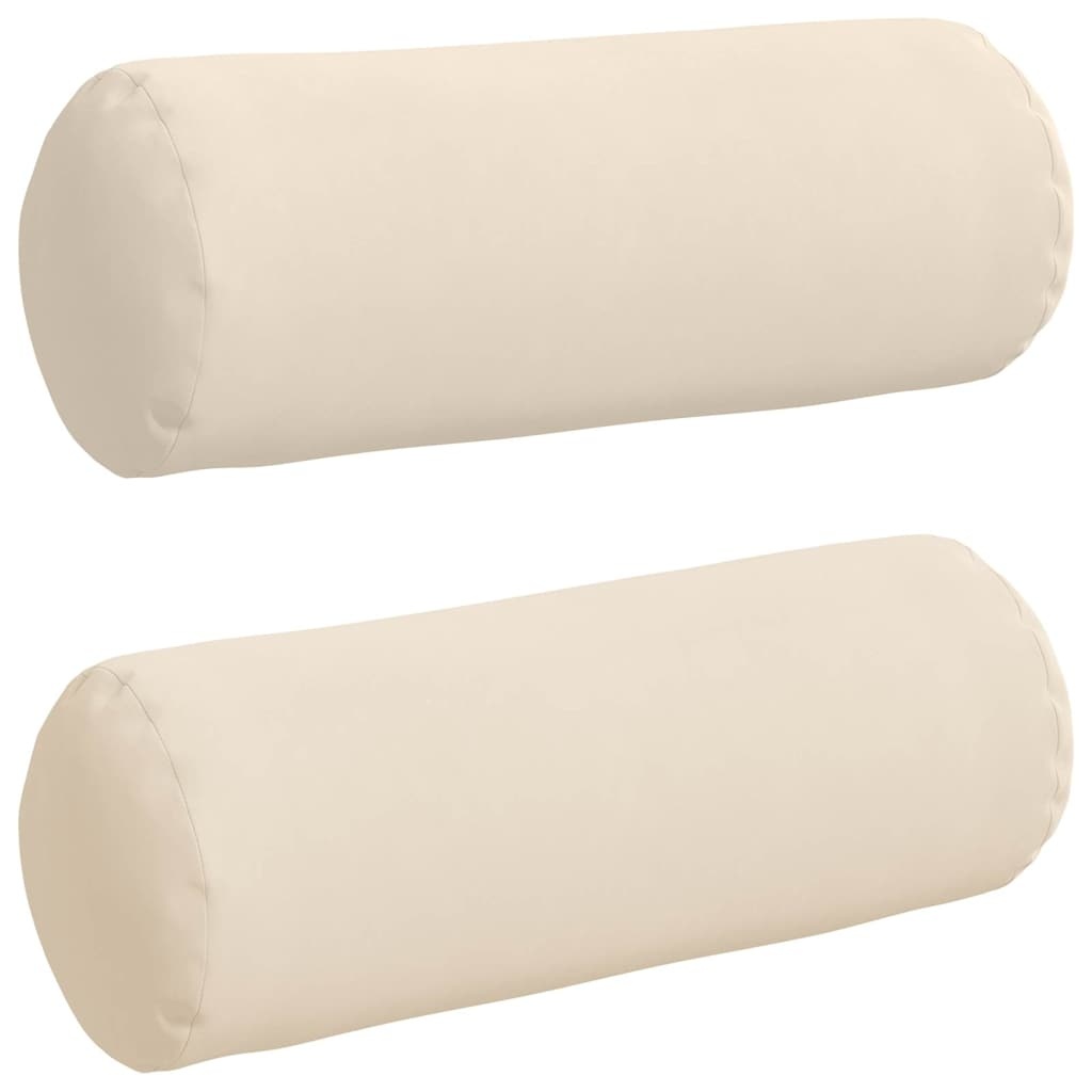 VidaXL Bolster Kussens 2 pcs Beige Ø 25 x 70 cm Microvezel Stof