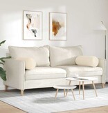 VidaXL Bolster Kussens 2 pcs Beige Ø 25 x 70 cm Microvezel Stof