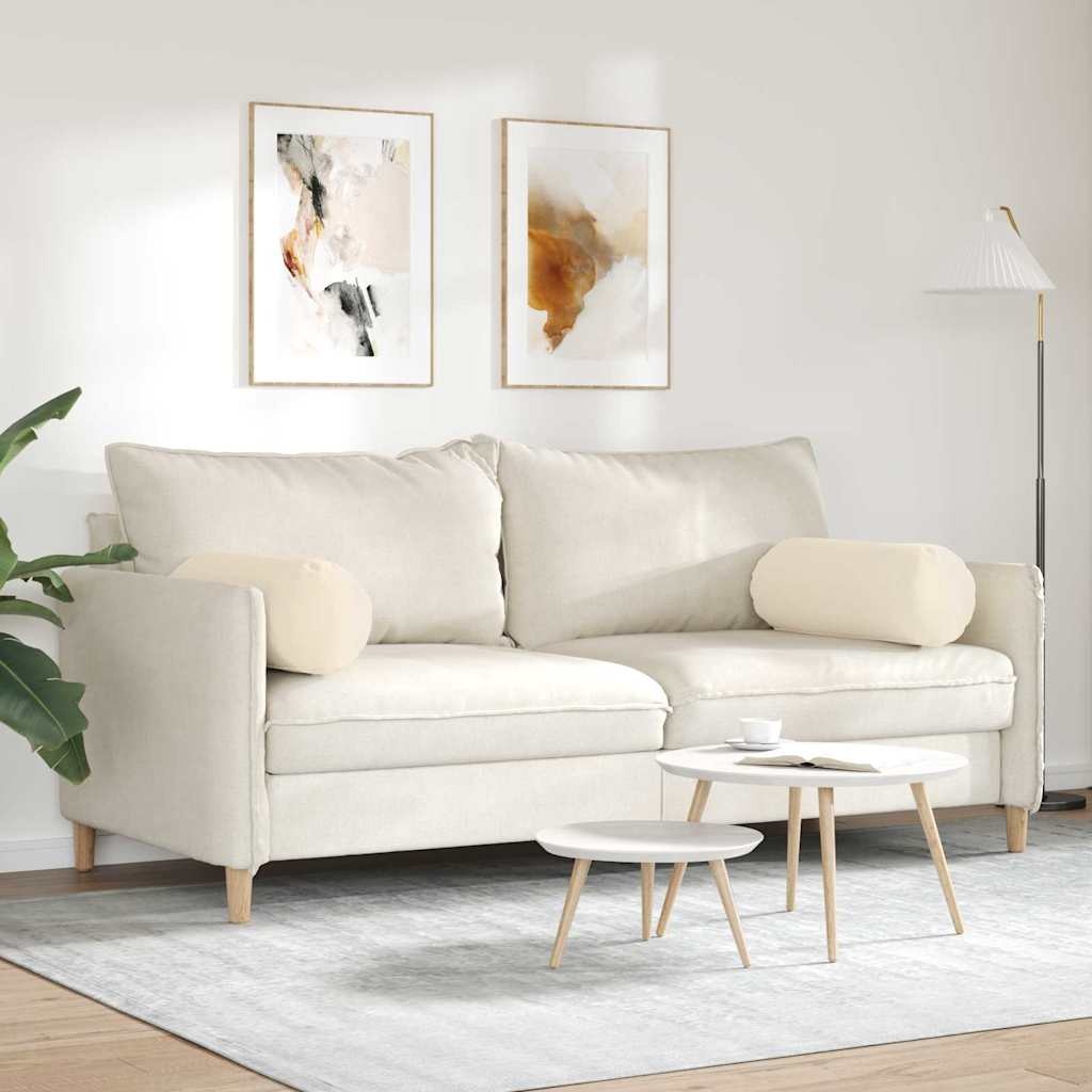 VidaXL Bolster Kussens 2 pcs Beige Ø 25 x 70 cm Microvezel Stof