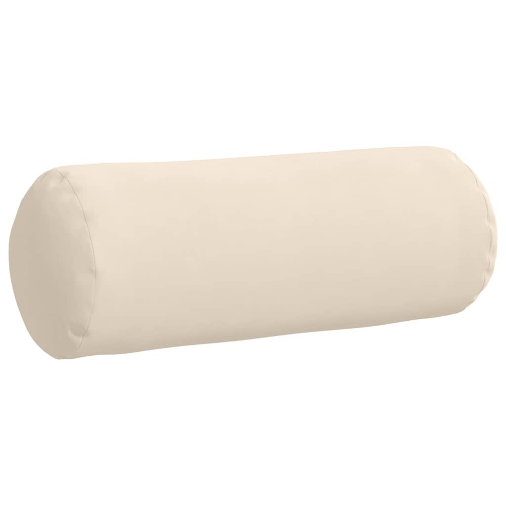 VidaXL Bolster Kussens 2 pcs Beige Ø 25 x 70 cm Microvezel Stof