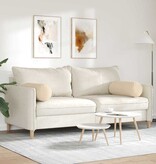 VidaXL Bolster Kussens 2 pcs Crème Ø 25 x 70 cm Microvezel Stof