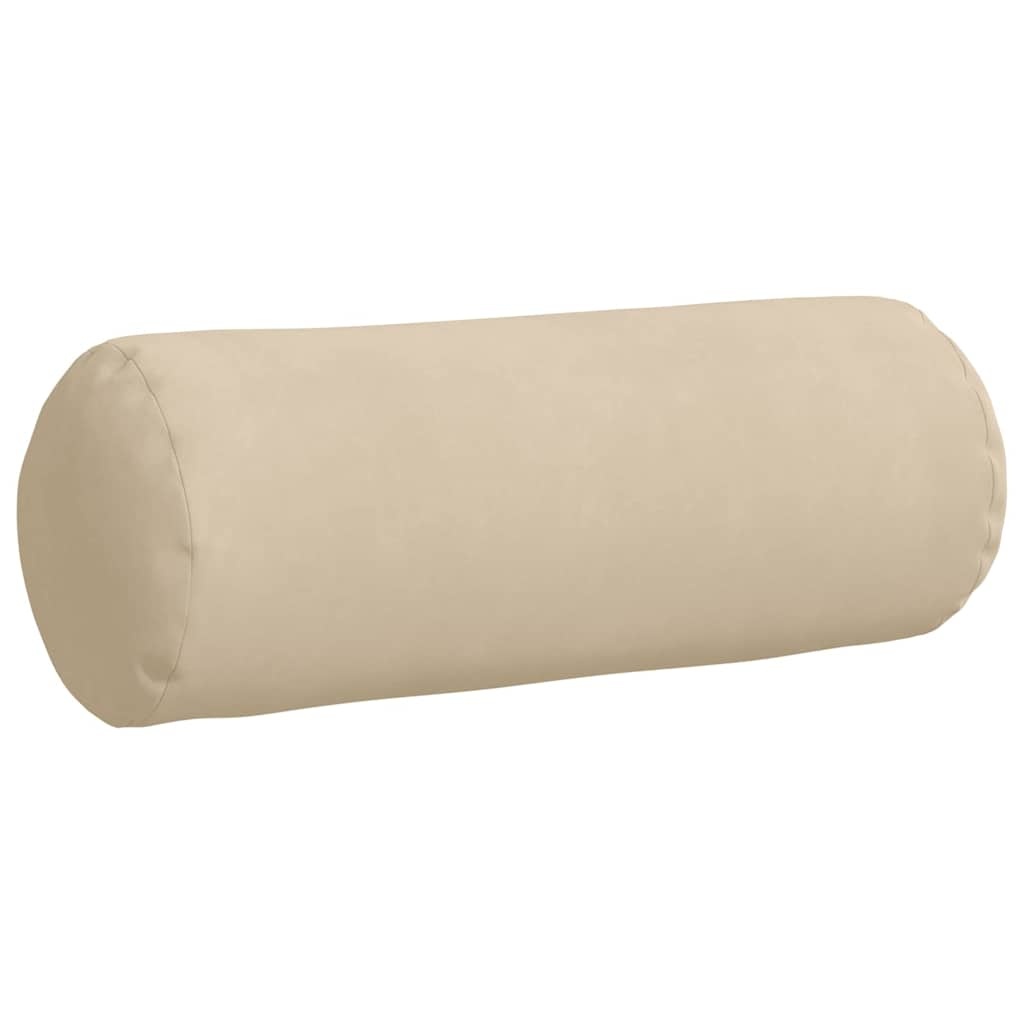 VidaXL Bolster Kussens 2 pcs Crème Ø 25 x 70 cm Microvezel Stof