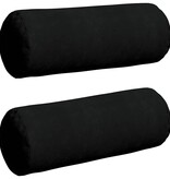 VidaXL Bolster Kussens 2 pcs Zwart Ø 25 x 70 cm Microvezel Stof