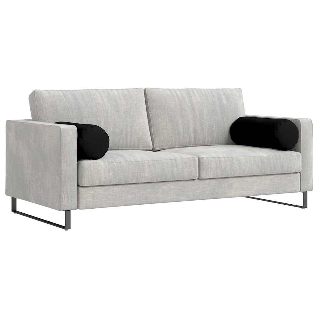 VidaXL Bolster Kussens 2 pcs Zwart Ø 25 x 70 cm Microvezel Stof