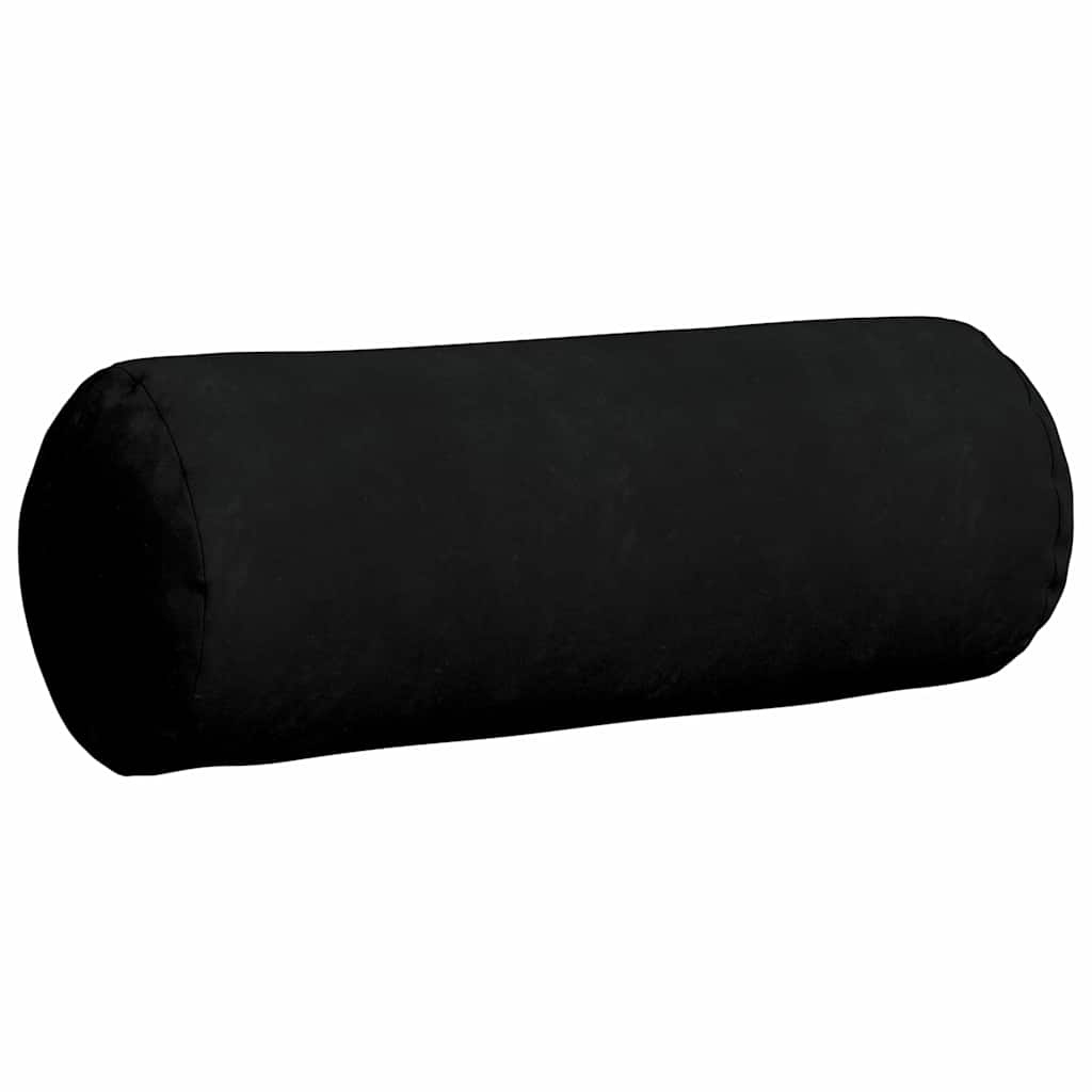VidaXL Bolster Kussens 2 pcs Zwart Ø 25 x 70 cm Microvezel Stof