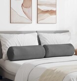 VidaXL Bolster Kussens 2 pcs Donkergrijs Ø 25 x 70 cm Microvezel Stof