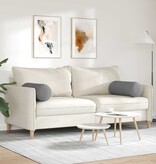 VidaXL Bolster Kussens 2 pcs Donkergrijs Ø 25 x 70 cm Microvezel Stof