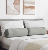 VidaXL Bolster Kussens 2 pcs Lichtgrijs Ø 25 x 70 cm Microvezel Stof