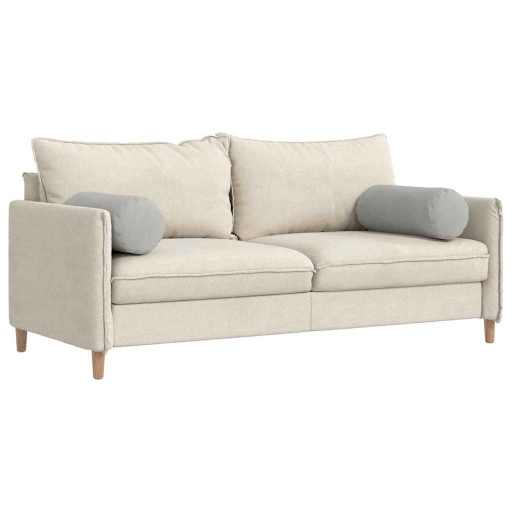 VidaXL Bolster Kussens 2 pcs Lichtgrijs Ø 25 x 70 cm Microvezel Stof