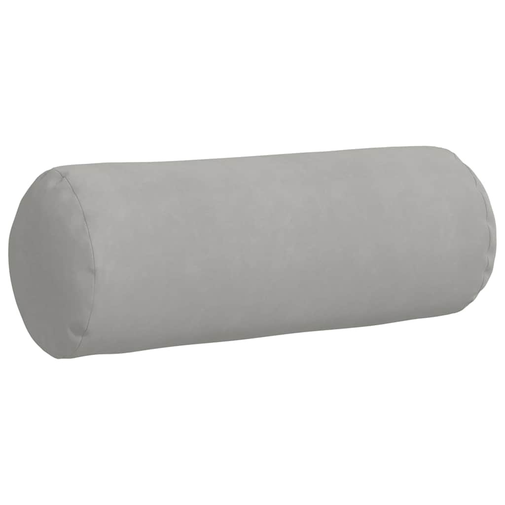 VidaXL Bolster Kussens 2 pcs Lichtgrijs Ø 25 x 70 cm Microvezel Stof
