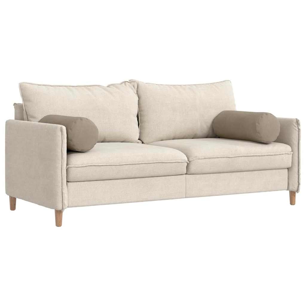 VidaXL Bolster Kussens 2 pcs Taupe Ø 25 x 70 cm Microvezel Stof