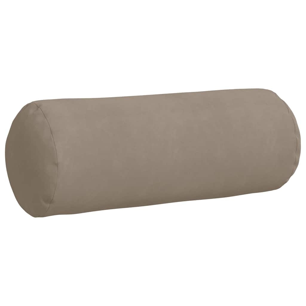 VidaXL Bolster Kussens 2 pcs Taupe Ø 25 x 70 cm Microvezel Stof