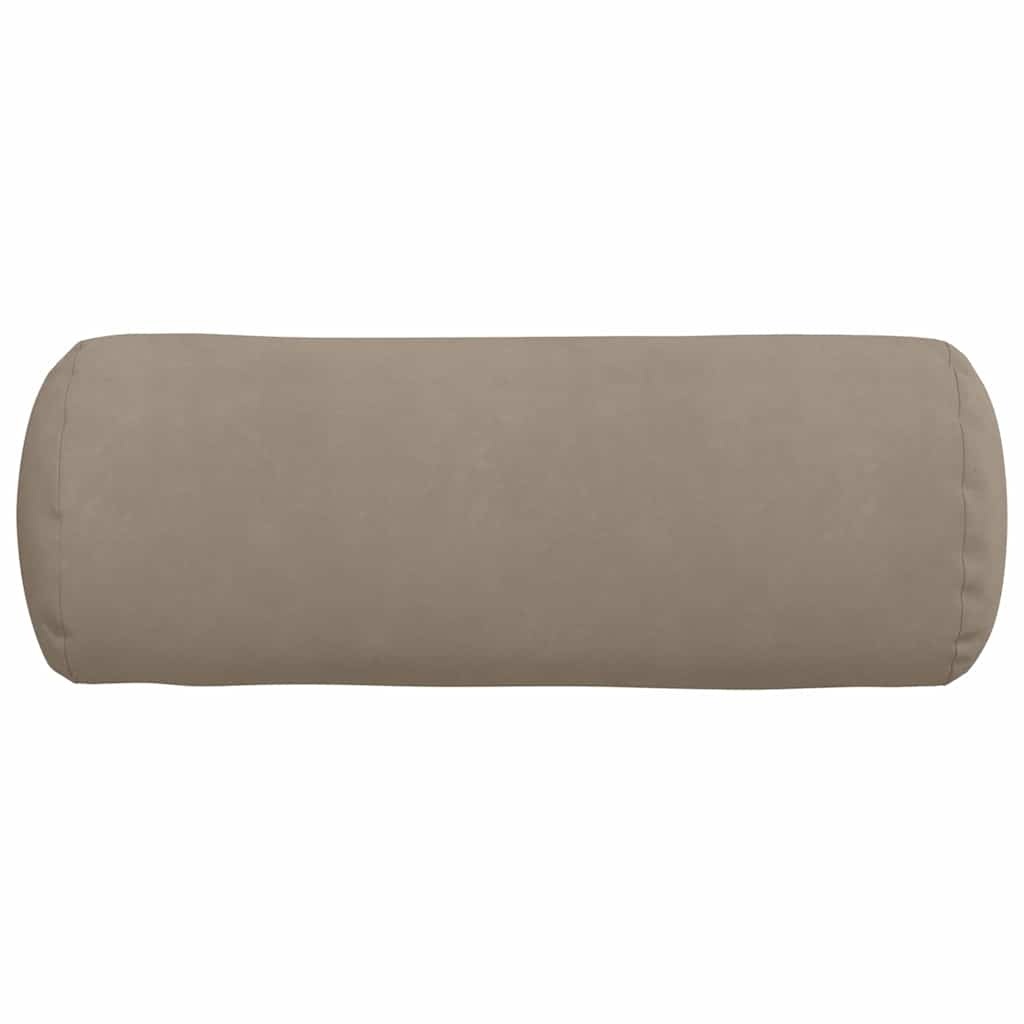 VidaXL Bolster Kussens 2 pcs Taupe Ø 25 x 70 cm Microvezel Stof