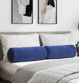 VidaXL Bolster Kussens 2 pcs Politieblauw Ø 25 x 70 cm Katoen Stof