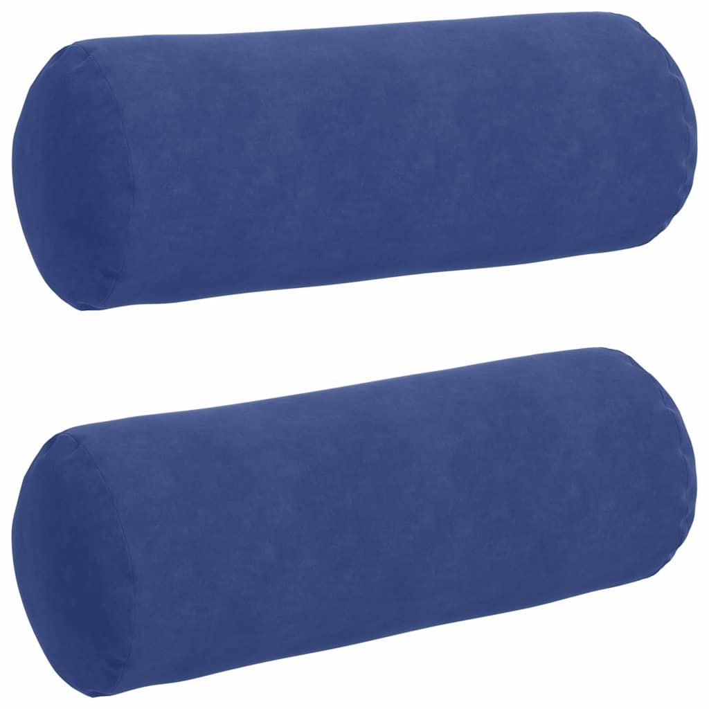 VidaXL Bolster Kussens 2 pcs Politieblauw Ø 25 x 70 cm Katoen Stof