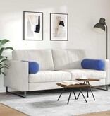 VidaXL Bolster Kussens 2 pcs Politieblauw Ø 25 x 70 cm Katoen Stof