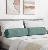VidaXL Bolster Kussens 2 pcs Zeegroen Ø 25 x 70 cm Katoen Stof