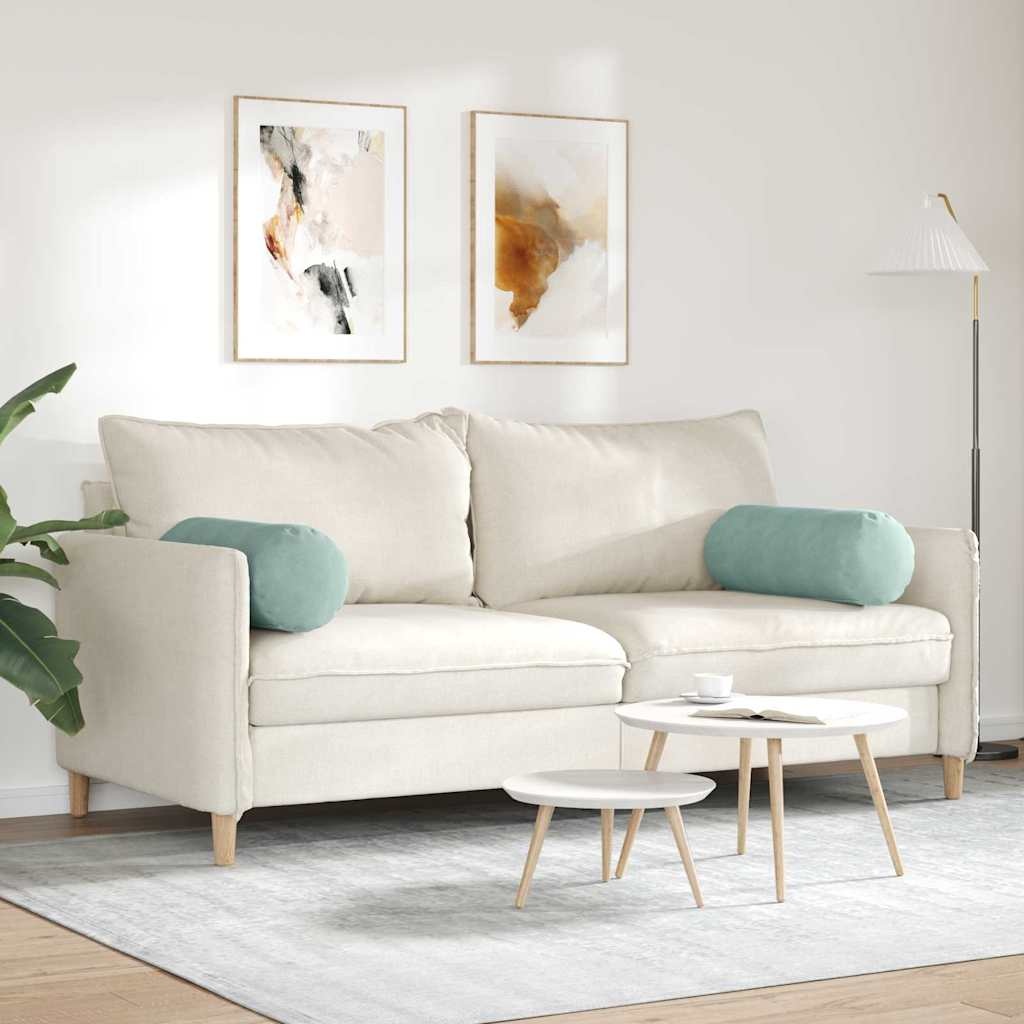 VidaXL Bolster Kussens 2 pcs Zeegroen Ø 25 x 70 cm Katoen Stof