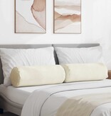 VidaXL Bolster Kussens 2 pcs Crème Ø 25 x 70 cm Katoen Stof