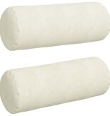 VidaXL Bolster Kussens 2 pcs Crème Ø 25 x 70 cm Katoen Stof