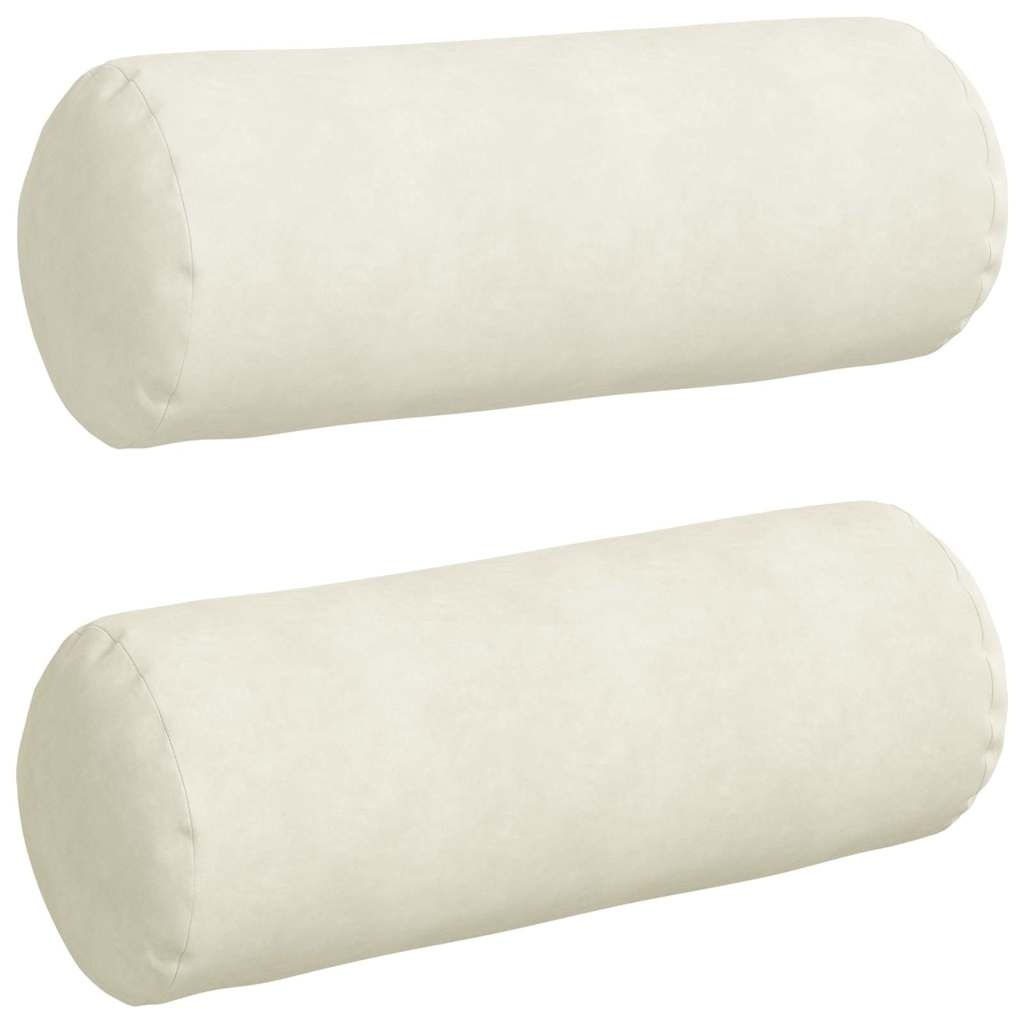 VidaXL Bolster Kussens 2 pcs Crème Ø 25 x 70 cm Katoen Stof