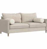 VidaXL Bolster Kussens 2 pcs Crème Ø 25 x 70 cm Katoen Stof