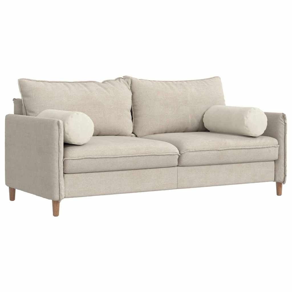 VidaXL Bolster Kussens 2 pcs Crème Ø 25 x 70 cm Katoen Stof