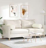 VidaXL Bolster Kussens 2 pcs Crème Ø 25 x 70 cm Katoen Stof