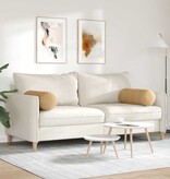 VidaXL Bolster Kussens 2 pcs Bruin Ø 25 x 70 cm Katoen Stof