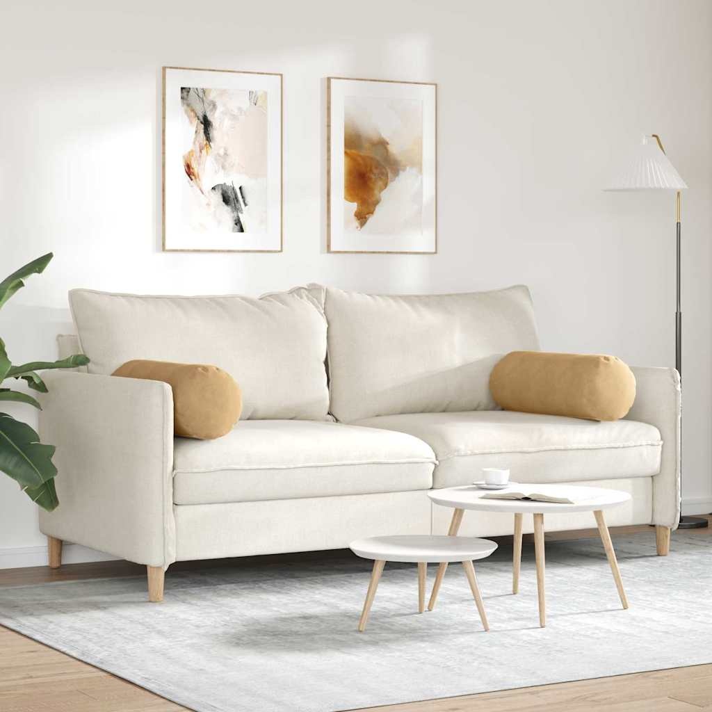 VidaXL Bolster Kussens 2 pcs Bruin Ø 25 x 70 cm Katoen Stof