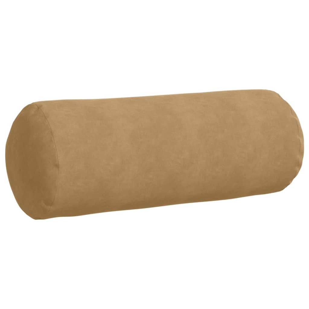 VidaXL Bolster Kussens 2 pcs Bruin Ø 25 x 70 cm Katoen Stof
