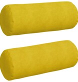 VidaXL Bolster Kussens 2 pcs Geel Ø 25 x 70 cm Katoen Stof