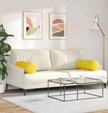 VidaXL Bolster Kussens 2 pcs Geel Ø 25 x 70 cm Katoen Stof