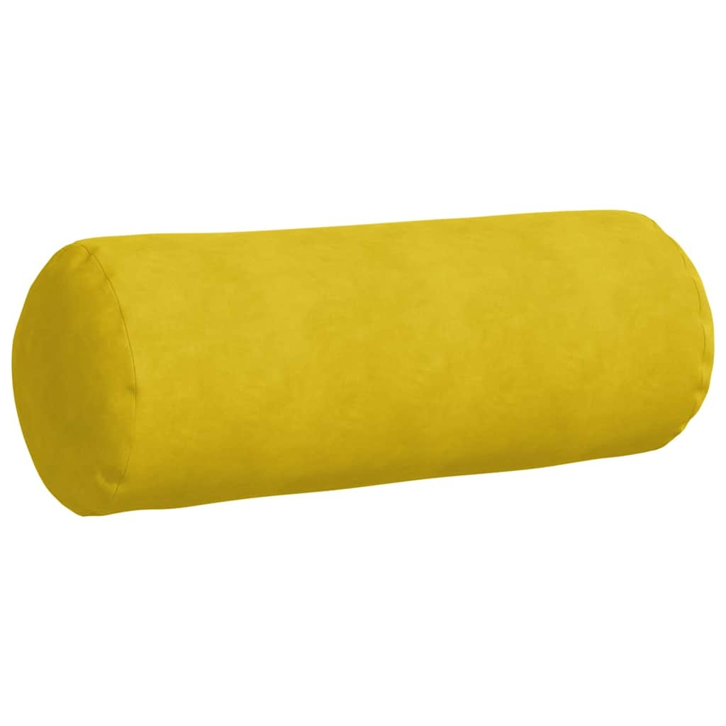 VidaXL Bolster Kussens 2 pcs Geel Ø 25 x 70 cm Katoen Stof