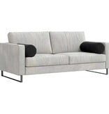 VidaXL Bolster Kussens 2 pcs Zwart Ø 25 x 70 cm Katoen Stof