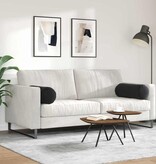 VidaXL Bolster Kussens 2 pcs Zwart Ø 25 x 70 cm Katoen Stof