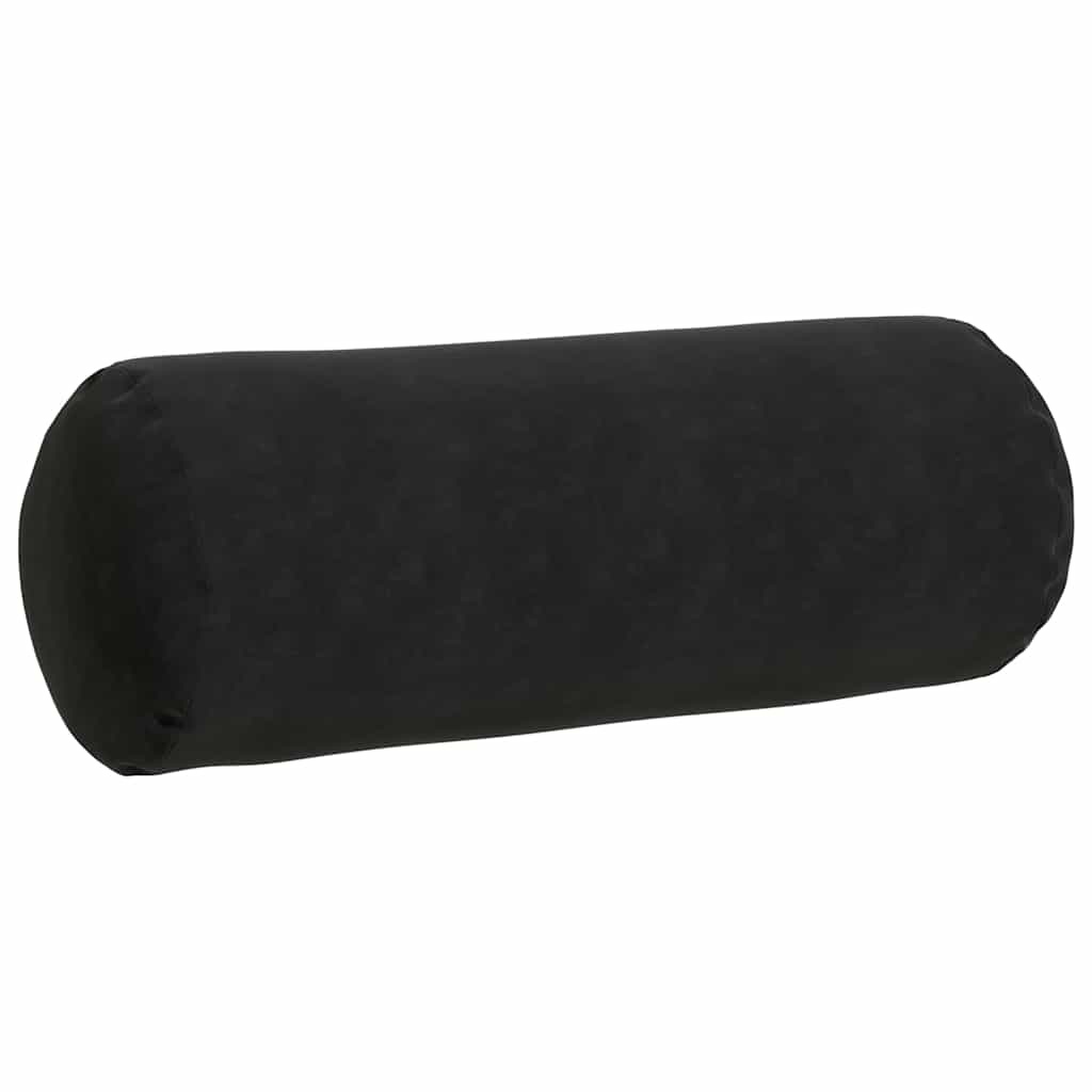 VidaXL Bolster Kussens 2 pcs Zwart Ø 25 x 70 cm Katoen Stof