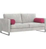 VidaXL Bolster Kussens 2 pcs Wijnrood Ø 25 x 70 cm Katoen Stof