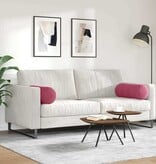 VidaXL Bolster Kussens 2 pcs Wijnrood Ø 25 x 70 cm Katoen Stof