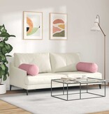 VidaXL Bolster Kussens 2 pcs Roze Ø 25 x 70 cm Katoen Stof